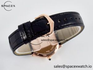 Ronde De Cartier 29mm RG DRF 1:1 Best Edition Sandblasted Silver-Plated White Dial on Black Leather Strap Ronda Quartz - Image 13