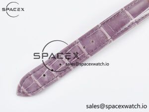 Ronde Louis Cartier 29mm RG DRF 1:1 Best Edition Sandblasted Beige Dial on Purple Leather Strap Ronda Quartz - Image 15