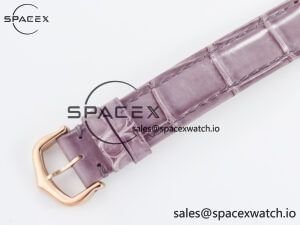 Ronde Louis Cartier 29mm RG DRF 1:1 Best Edition Sandblasted Beige Dial on Purple Leather Strap Ronda Quartz - Image 16