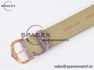 Ronde Louis Cartier 29mm RG DRF 1:1 Best Edition Sandblasted Beige Dial on Purple Leather Strap Ronda Quartz - Image 17