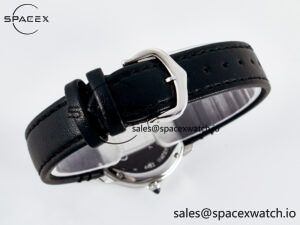 Ronde De Cartier 29mm DRF 1:1 Best Edition Sandblasted Silver-Plated White Dial on Black Leather Strap Ronda Quartz - Image 13