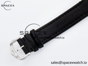 Ronde De Cartier 29mm DRF 1:1 Best Edition Sandblasted Silver-Plated White Dial on Black Leather Strap Ronda Quartz - Image 17