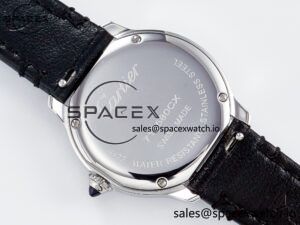 Ronde De Cartier 29mm DRF 1:1 Best Edition Sandblasted Silver-Plated White Dial on Black Leather Strap Ronda Quartz - Image 14