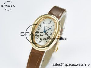 Baignoire De Cartier YG DRF 1:1 Best Edition Silver Dial on Brown Leather Strap Swiss Quartz - Image 4