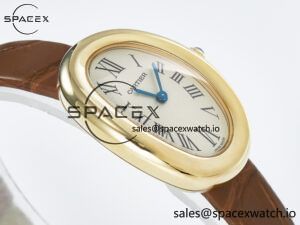 Baignoire De Cartier YG DRF 1:1 Best Edition Silver Dial on Brown Leather Strap Swiss Quartz - Image 6