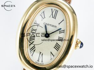 Baignoire De Cartier YG DRF 1:1 Best Edition Silver Dial on Brown Leather Strap Swiss Quartz - Image 9