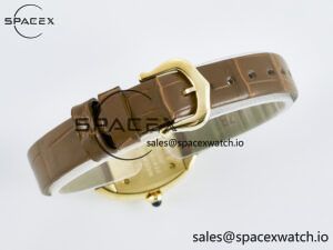 Baignoire De Cartier YG DRF 1:1 Best Edition Silver Dial on Brown Leather Strap Swiss Quartz - Image 13