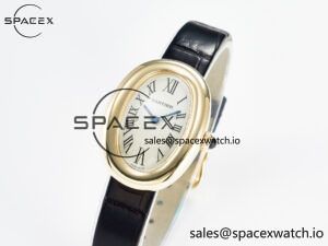 Baignoire De Cartier YG DRF 1:1 Best Edition Silver Dial on Black Leather Strap Swiss Quartz - Image 4