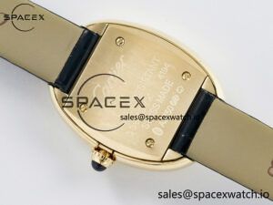Baignoire De Cartier YG DRF 1:1 Best Edition Silver Dial on Black Leather Strap Swiss Quartz - Image 14