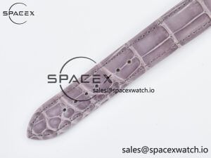 Ronde Louis Cartier 36mm RG DRF 1:1 Best Edition Sandblasted Beige Dial on Purple Leather Strap Ronda Quartz - Image 15