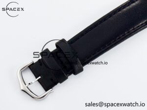 Ronde De Cartier 36mm DRF 1:1 Best Edition Sandblasted Silver-Plated White Dial on Black Leather Strap Ronda Quartz - Image 16