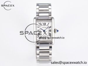 Tank Must SS 33.7mm DRF 1:1 Best Edition White Dial on SS Bracelet Jap Quartz