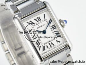 Tank Must SS 33.7mm DRF 1:1 Best Edition White Dial on SS Bracelet Jap Quartz - Image 3
