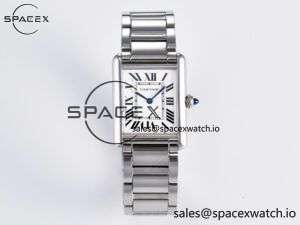 Tank Must SS 33.7mm DRF 1:1 Best Edition White Dial on SS Bracelet Jap Quartz
