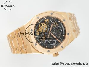 Royal Oak 41mm Skeleton 15407 RG ZF 1:1 Best Edition Skeleton Dial on RG Bracelet A3132 - Image 8