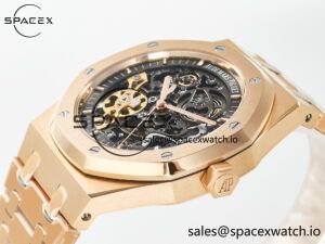 Royal Oak 41mm Skeleton 15407 RG ZF 1:1 Best Edition Skeleton Dial on RG Bracelet A3132 - Image 5