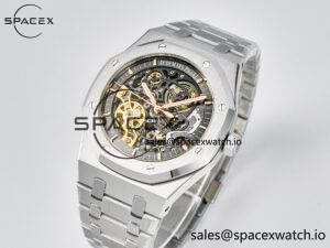 Royal Oak 41mm Skeleton 15407 SS ZF 1:1 Best Edition Skeleton Dial on SS Bracelet A3132 - Image 4