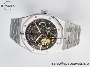 Royal Oak 41mm Skeleton 15407 SS ZF 1:1 Best Edition Skeleton Dial on SS Bracelet A3132 - Image 7