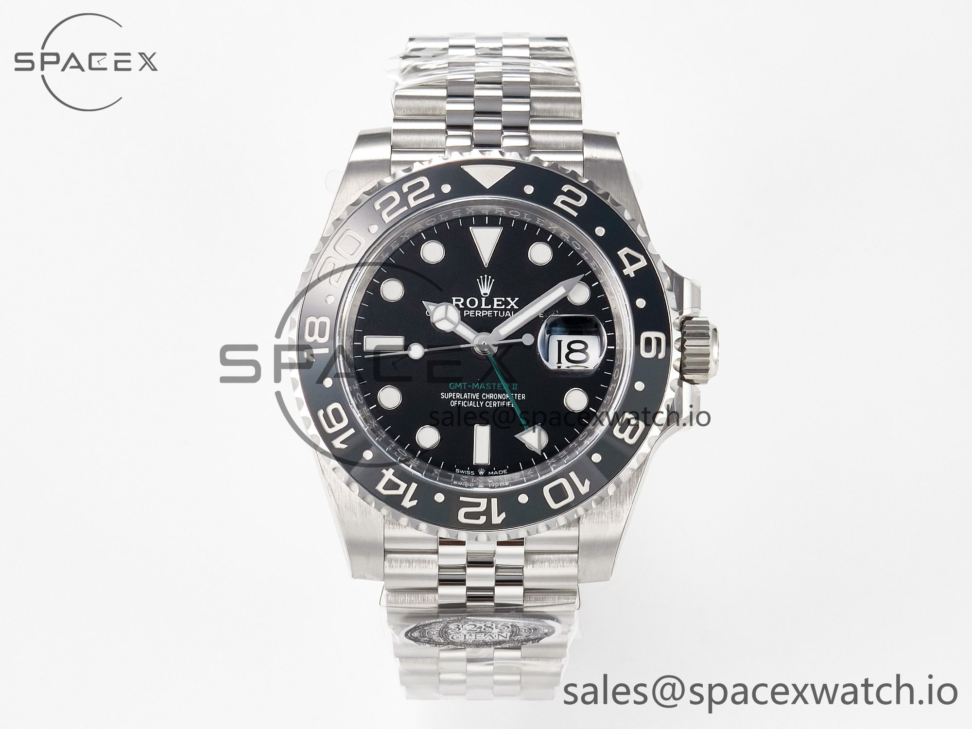IMG_4760 拷贝 GMT-Master II 126710 GRNR Black/Gray Ceramic 904L Steel Clean 1:1 Best Edition on Jubilee Strap DD3285 - Image 1