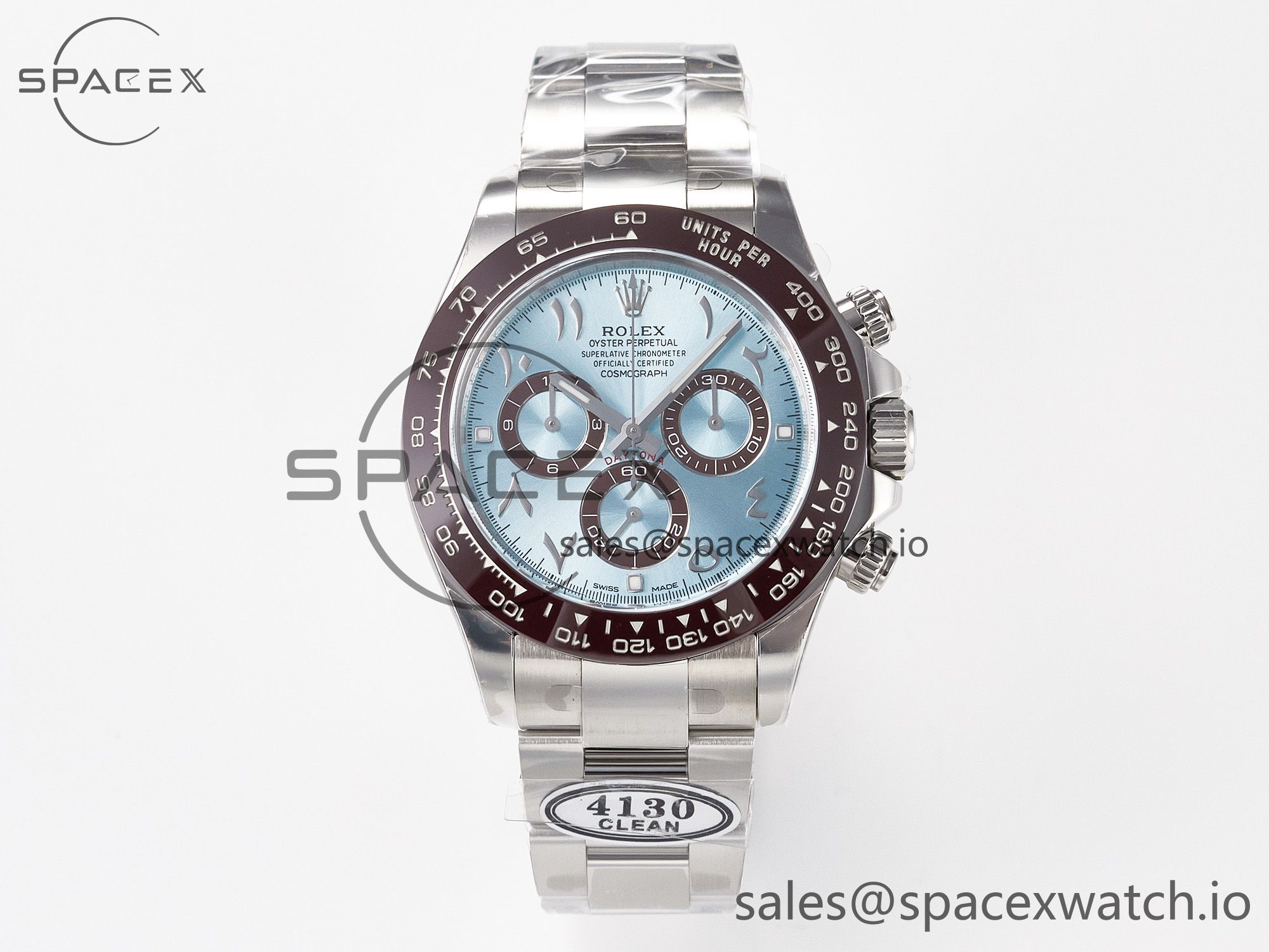 IMG_4832 拷贝 Daytona 116506 Clean 1:1 Best Edition Ice Blue Dial Arabic Markers on SS Bracelet SA4130 V2 - Image 1