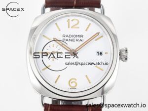 PAM1292 Radiomir 40mm TTF 1:1 Best Edition White Dial on Brown Leather Strap P900 - Image 2