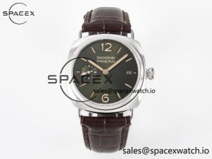 PAM1386 Radiomir 40mm TTF 1:1 Best Edition Green Dial on Brown Leather Strap P900
