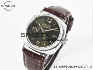 PAM1386 Radiomir 40mm TTF 1:1 Best Edition Green Dial on Brown Leather Strap P900 - Image 4