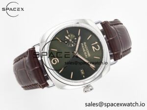 PAM1386 Radiomir 40mm TTF 1:1 Best Edition Green Dial on Brown Leather Strap P900 - Image 8