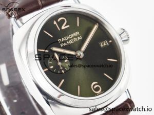 PAM1386 Radiomir 40mm TTF 1:1 Best Edition Green Dial on Brown Leather Strap P900 - Image 3