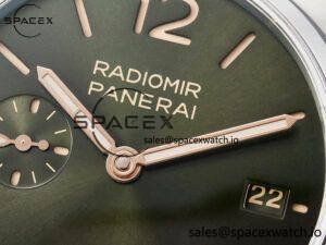 PAM1386 Radiomir 40mm TTF 1:1 Best Edition Green Dial on Brown Leather Strap P900 - Image 9