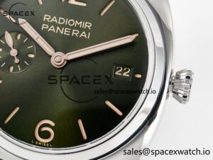 PAM1386 Radiomir 40mm TTF 1:1 Best Edition Green Dial on Brown Leather Strap P900 - Image 10