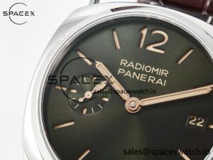 PAM1386 Radiomir 40mm TTF 1:1 Best Edition Green Dial on Brown Leather Strap P900 - Image 11