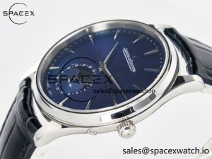 Master Ultra Thin Moon 1368420 SS Z+F 1:1 Best Edition Blue Dial on Black Leather Strap SA925 Super Clone - Image 5