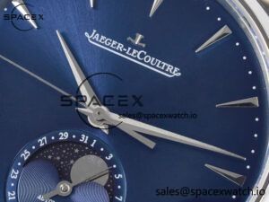 Master Ultra Thin Moon 1368420 SS Z+F 1:1 Best Edition Blue Dial on Black Leather Strap SA925 Super Clone - Image 9