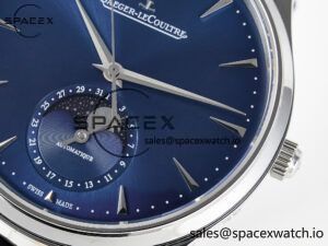 Master Ultra Thin Moon 1368420 SS Z+F 1:1 Best Edition Blue Dial on Black Leather Strap SA925 Super Clone - Image 10