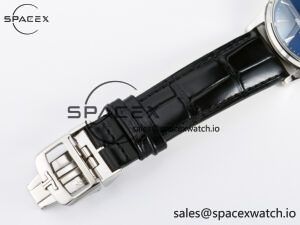 Master Ultra Thin Moon 1368420 SS Z+F 1:1 Best Edition Blue Dial on Black Leather Strap SA925 Super Clone - Image 24