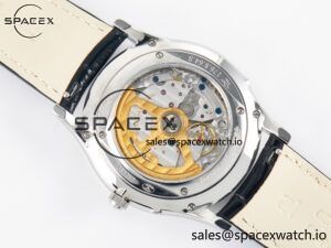 Master Ultra Thin Moon 1368420 SS Z+F 1:1 Best Edition Blue Dial on Black Leather Strap SA925 Super Clone - Image 15
