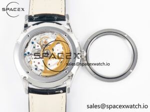Master Ultra Thin Moon 1368420 SS Z+F 1:1 Best Edition Blue Dial on Black Leather Strap SA925 Super Clone - Image 16