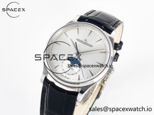 Master Ultra Thin Moon 1368420 SS Z+F 1:1 Best Edition White Dial on Black Leather Strap SA925 Super Clone - Image 4