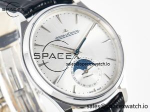 Master Ultra Thin Moon 1368420 SS Z+F 1:1 Best Edition White Dial on Black Leather Strap SA925 Super Clone - Image 3