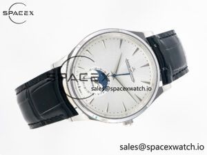 Master Ultra Thin Moon 1368420 SS Z+F 1:1 Best Edition White Dial on Black Leather Strap SA925 Super Clone - Image 8