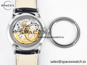 Master Ultra Thin Moon 1368420 SS Z+F 1:1 Best Edition Black Dial on Black Leather Strap SA925 Super Clone - Image 16