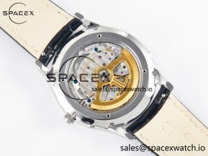 Master Ultra Thin Moon 1368420 SS Z+F 1:1 Best Edition Black Dial on Black Leather Strap SA925 Super Clone - Image 15