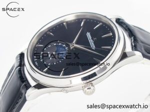 Master Ultra Thin Moon 1368420 SS Z+F 1:1 Best Edition Black Dial on Black Leather Strap SA925 Super Clone - Image 5