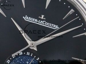 Master Ultra Thin Moon 1368420 SS Z+F 1:1 Best Edition Black Dial on Black Leather Strap SA925 Super Clone - Image 9