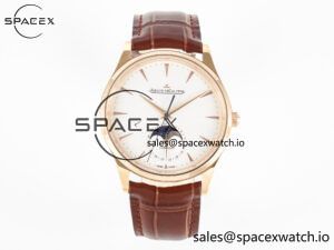 Master Ultra Thin Moon RG Z+F 1:1 Best Edition White Dial on Brown Leather Strap A925