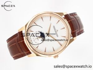 Master Ultra Thin Moon RG Z+F 1:1 Best Edition White Dial on Brown Leather Strap A925 - Image 8