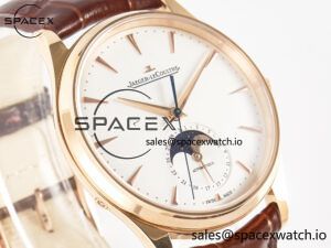 Master Ultra Thin Moon RG Z+F 1:1 Best Edition White Dial on Brown Leather Strap A925 - Image 3
