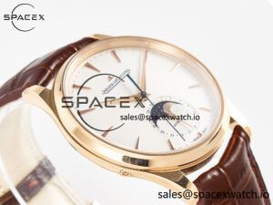 Master Ultra Thin Moon RG Z+F 1:1 Best Edition White Dial on Brown Leather Strap A925 - Image 6