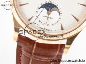 Master Ultra Thin Moon RG Z+F 1:1 Best Edition White Dial on Brown Leather Strap A925 - Image 11